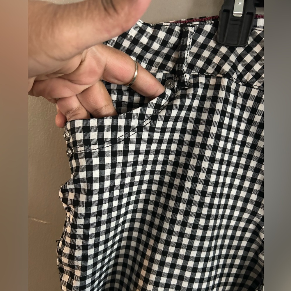 Sabrina Lauren Pants - black/white gingham plaid capri length - Picture 6 of 10